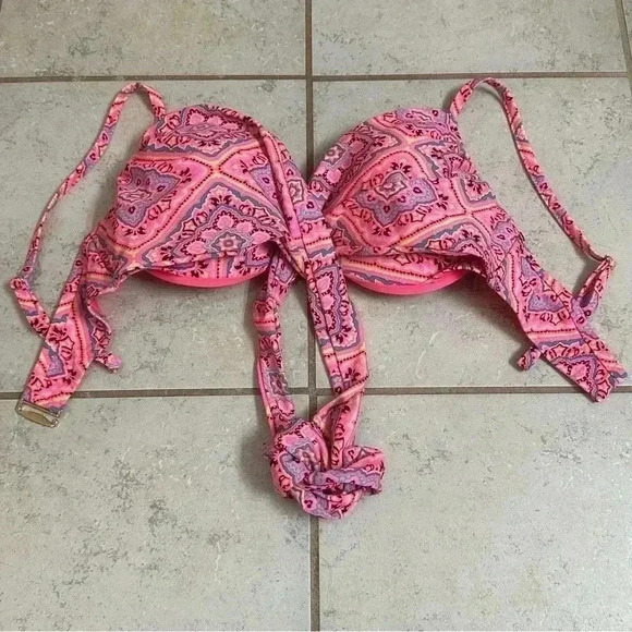 32DDD SHADE & SHORE PINK AZTEC BIKINI TOP (Top Only!) - Picture 5 of 13